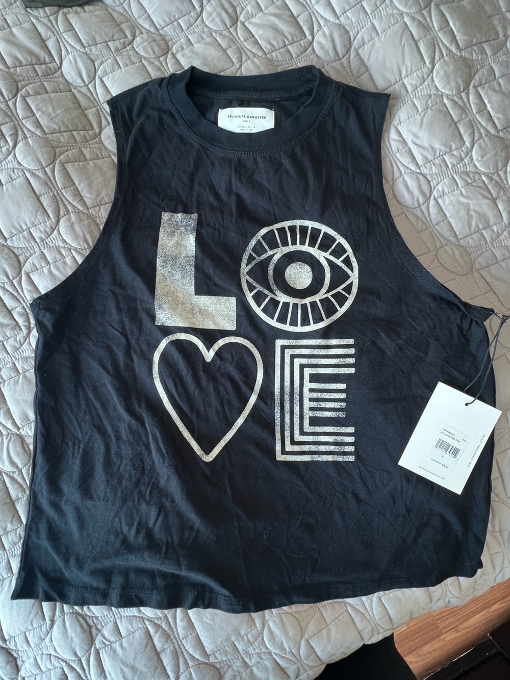 Spiritual Gangster Black 'LOVE' Graphic Tank - Picture 3 of 16